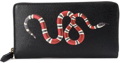 gucci black wallet red snake|gucci kingsnake men's wallet.